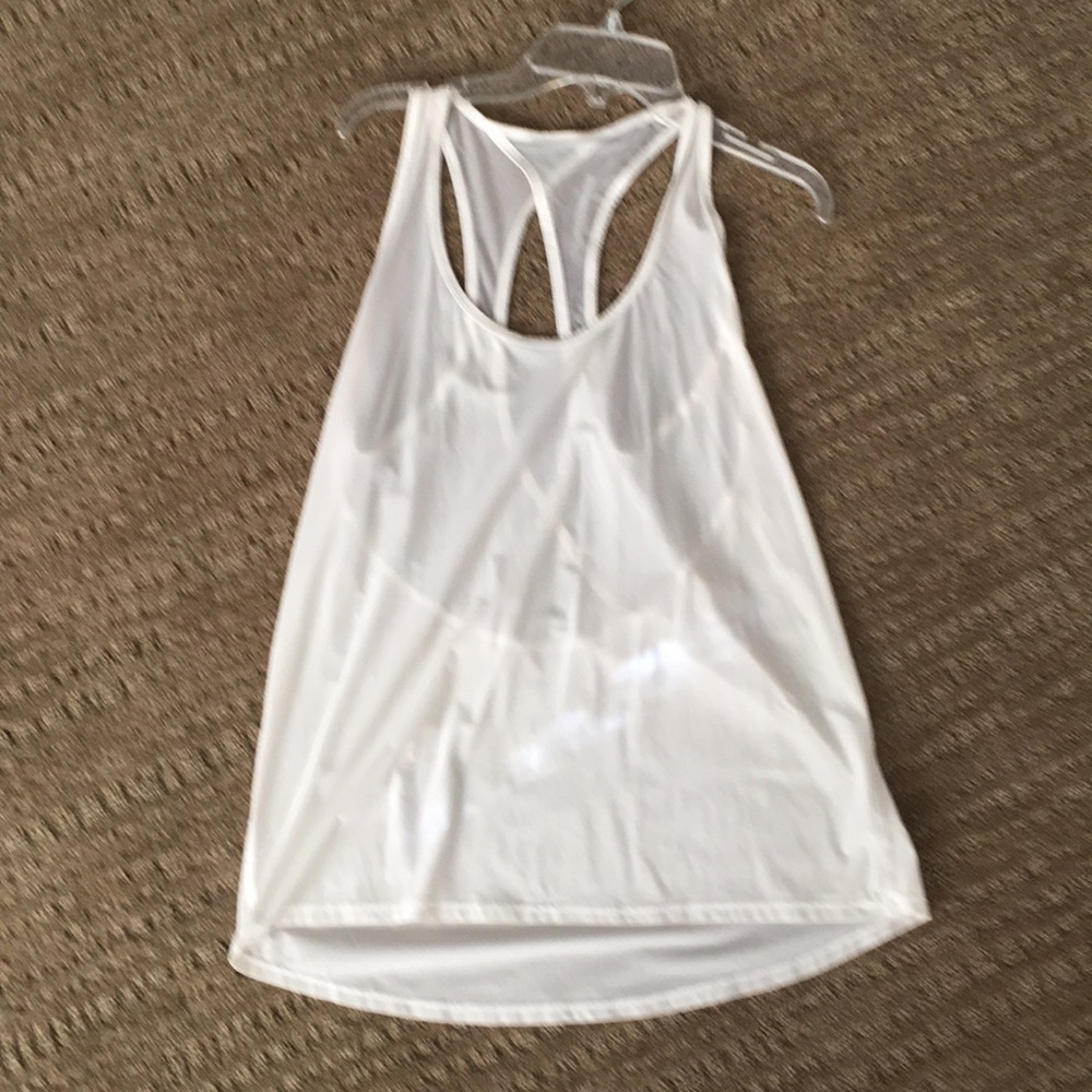 Lululemon flowy white tank with mesh back